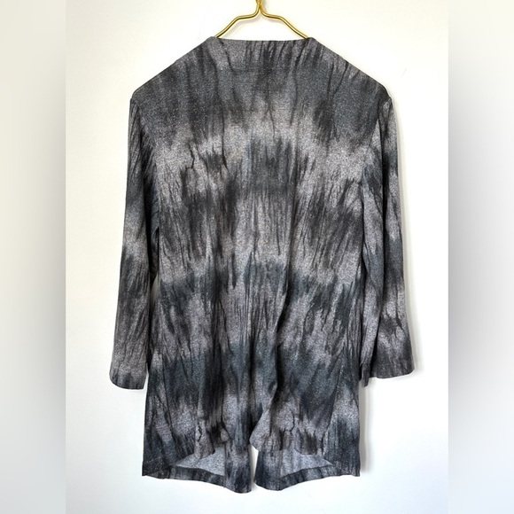 Chico’s Gray Purple Sparkle Stripe Lightweight Open Front Sweater Size 1 (US M) - Picture 3 of 6